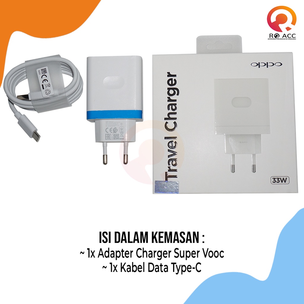 [RO ACC] CHARGER OPPO 33W SUPER VOOC FAST CHARGING TYPE C ORIGINAL