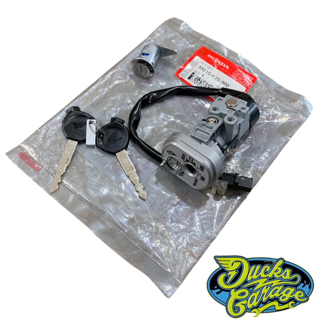 35010-K25-900 Keyset Kunci Kontak Set Kunci Jok Honda Beat Fi 2012 - 2014 Stater Berisik Original