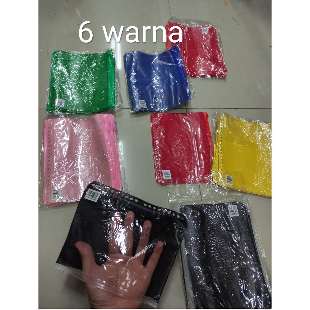 

zipper pocket looseleaf b5 atau a5 satuan achi warna warni 20 / 26 lubang