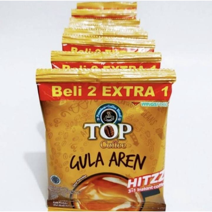 

KOPI TOP COFFEE GULA AREN PER RENCENG BELI 2 GRATIS 1 SACHET DENGAN KRIMER NABATI 3 IN 1 3IN1 INSTANT COFFEE KOPI BUBUK INSTAN INSTANT SUSU SKIM