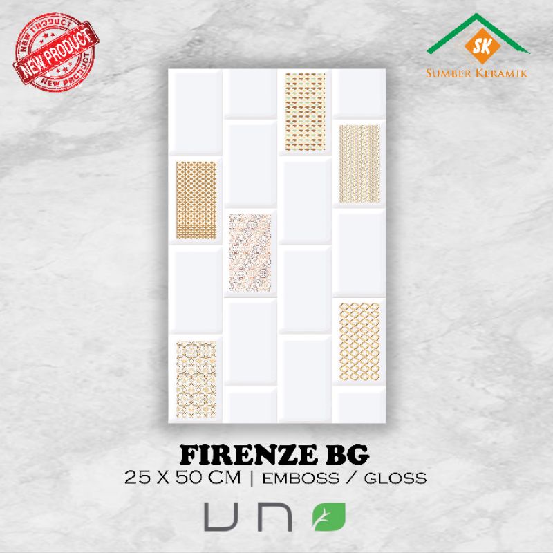 Keramik lantai 25x50 Firenze beige / Uno / glossy / kw-1