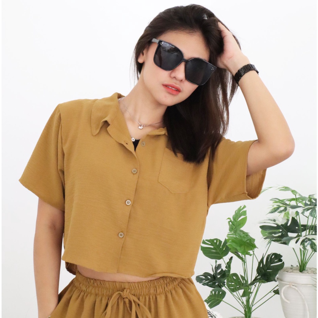 Kemeja Crop Top Wanita Zameela Collection [NEW] Atasan Wanita/Blouse Wanita Crop Top Shirt