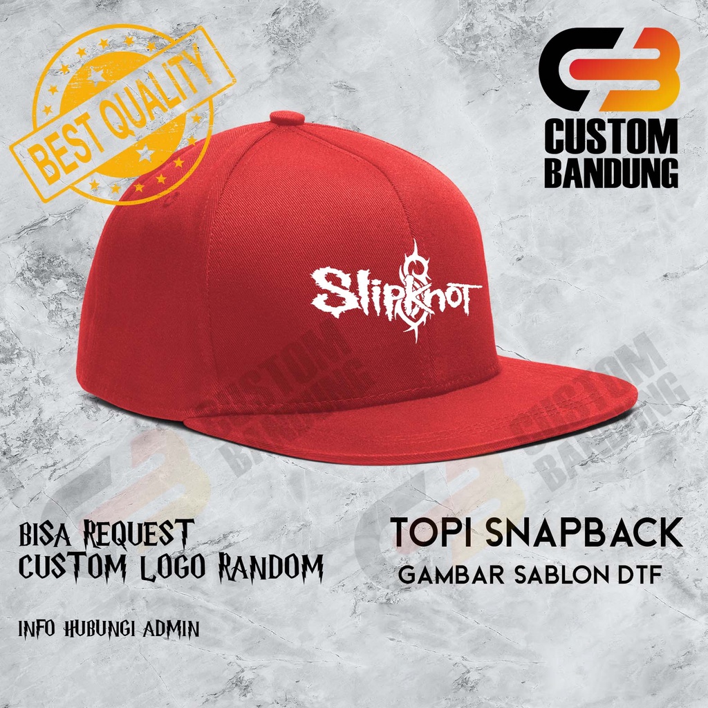 Topi Snapback SLIPKNOT  Pria Wanita Topi Cap Bisa Tulis Nama Bisa COD Original High Premium Quality