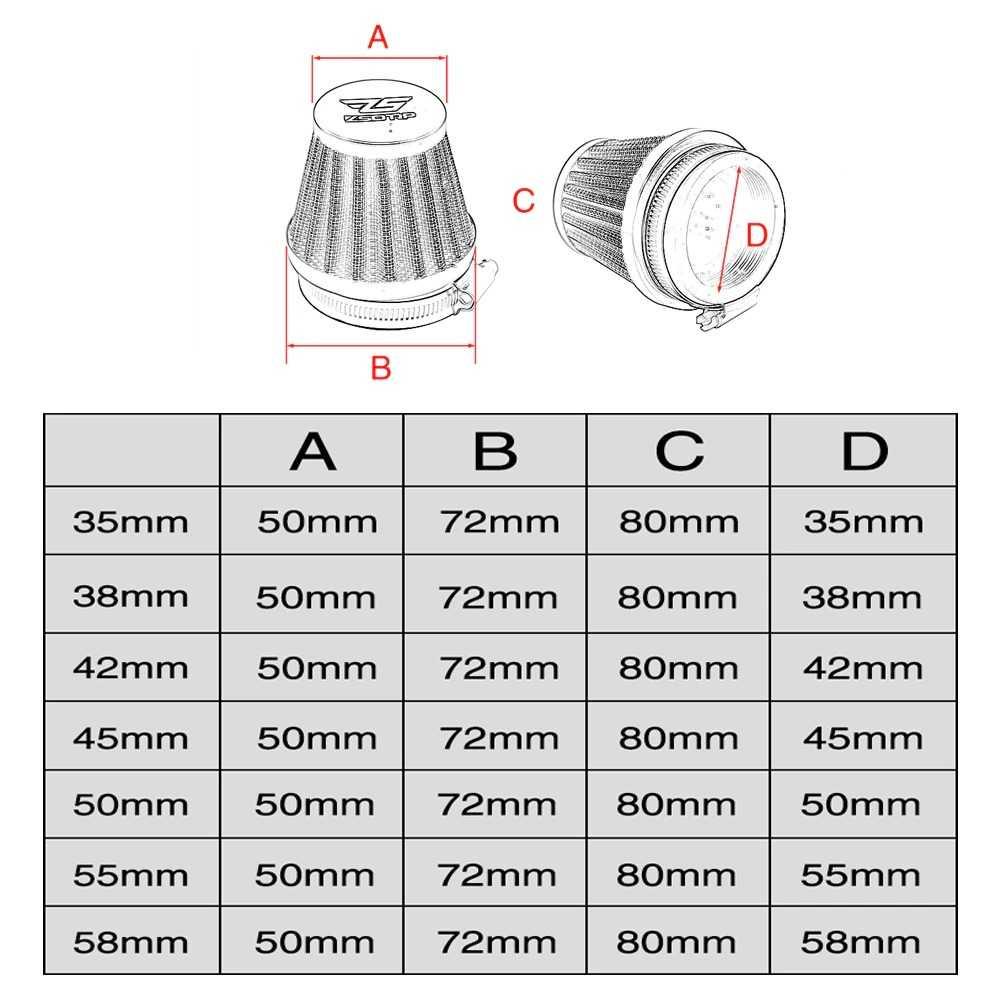 Filter Udara Karburator Motor Universal Pipa Intake 35 mm - SC35 - Red