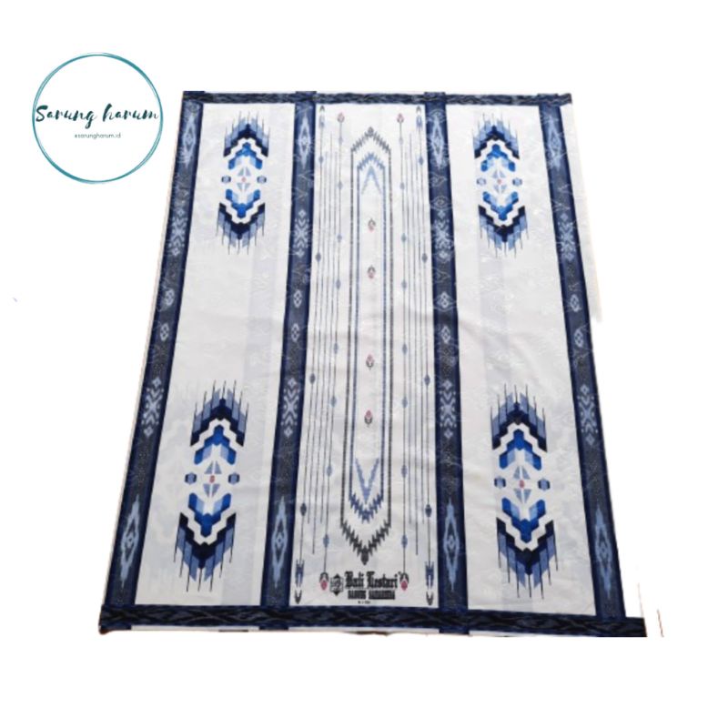 Sarung -  Sarung Bali lestari - Putih biru