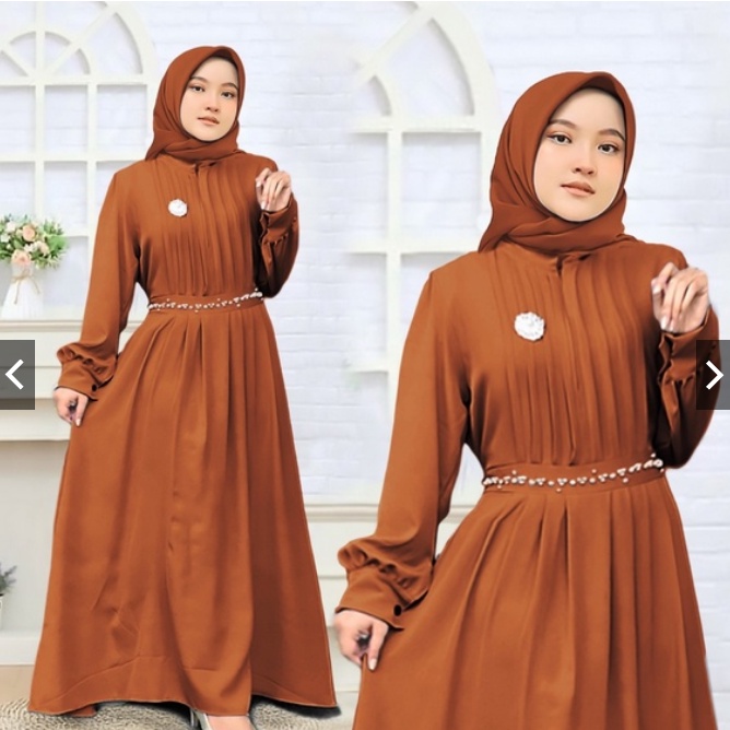 MAXI DRESS REIN RELINE GAMIS ANAK PEREMPUAN TERBARU BAHAN SHAKILA PREMIUM AKSEN MUTIARA PEARL TEMBAK