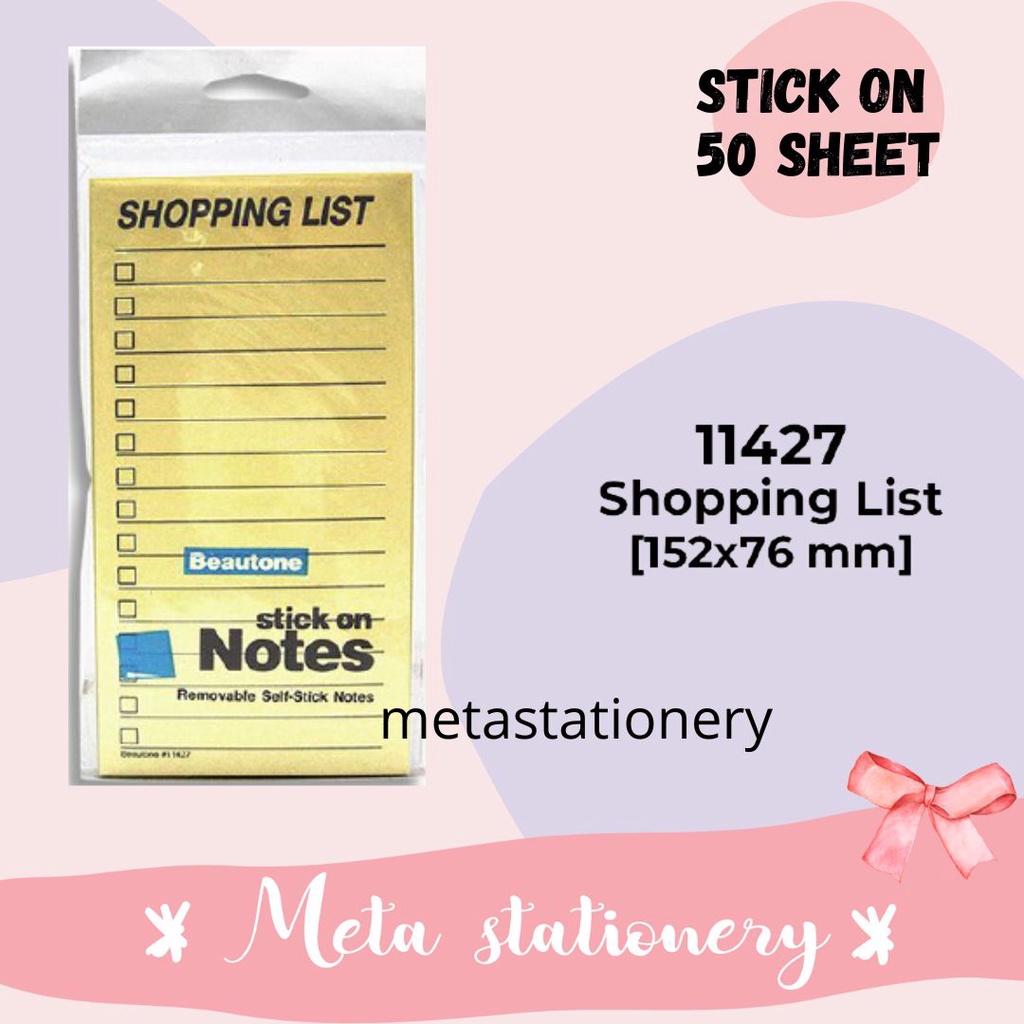 

Memo Stick / Schedule / Planner Notes 11427 Shopping List Stick'N