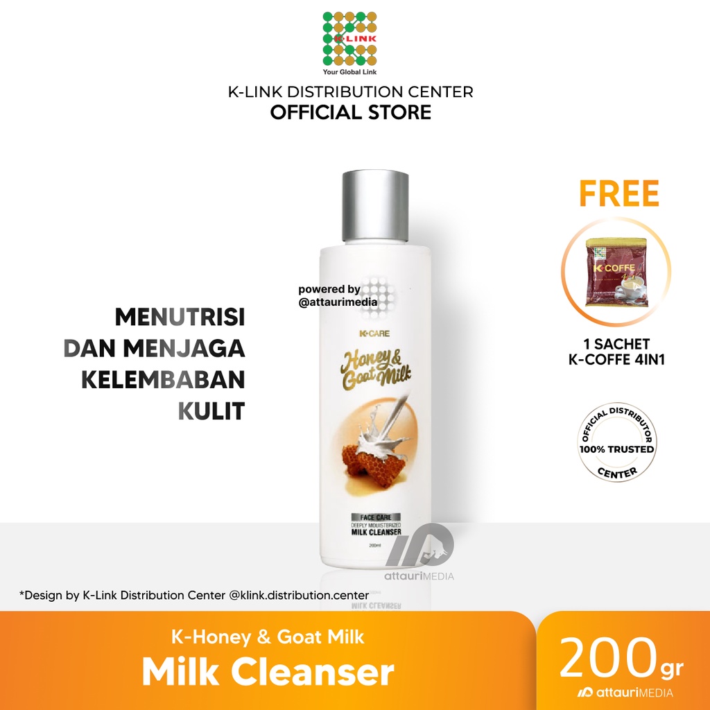 K-CARE Honey and Goat Milk 200 gr K Link Original Mengandung Aloe Vera Madu Susu Kambing by DC K-LIN
