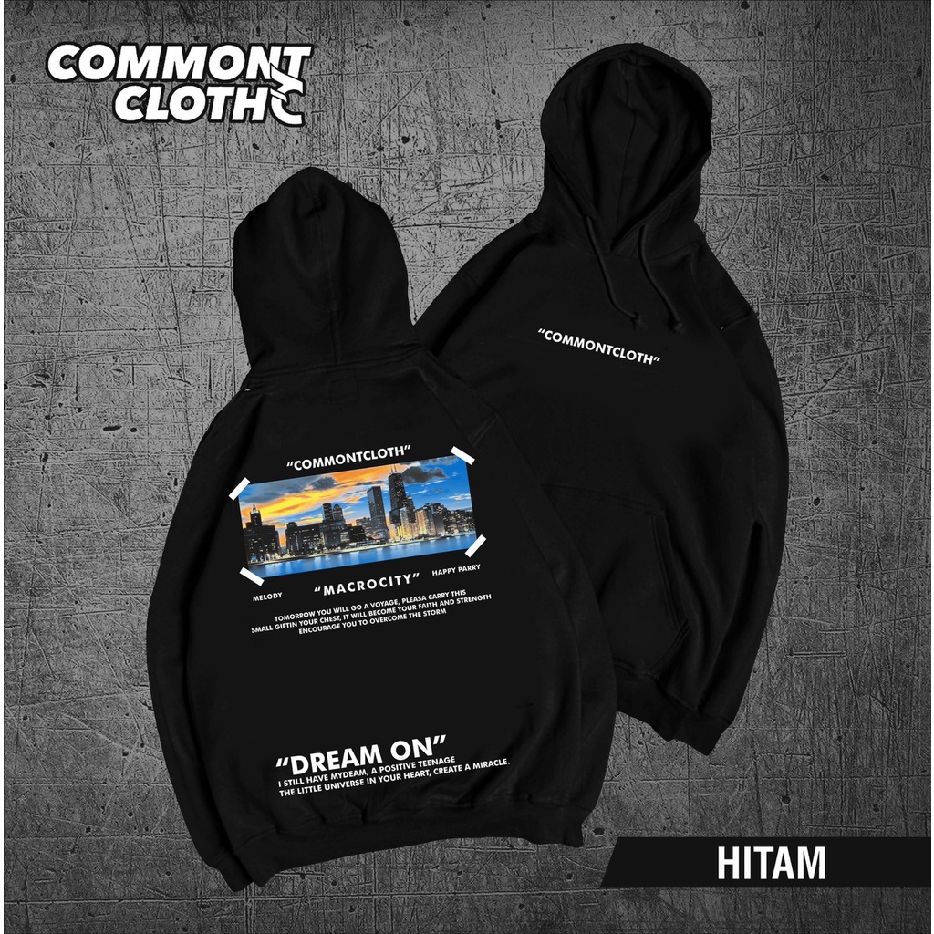 sweater hoodie basic premium unisex / hoodie distro commontcloth katun place tebal