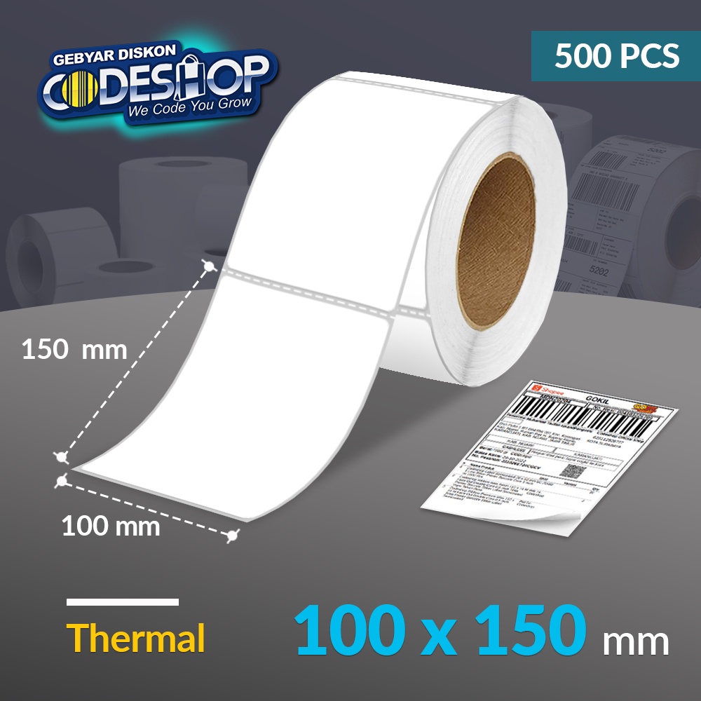 

Codeshop Label Thermal 100 x 150 mm A6 1 Line Core 3 Inch Isi 500 Pcs Printer Barcode