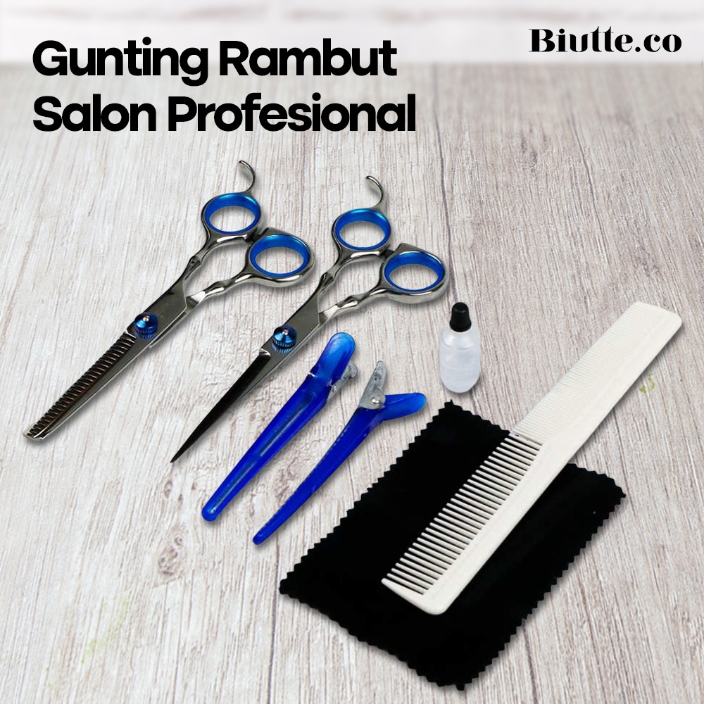 Set Gunting Rambut Salon Profesional - BHT002 - OMHZBHSV Silver