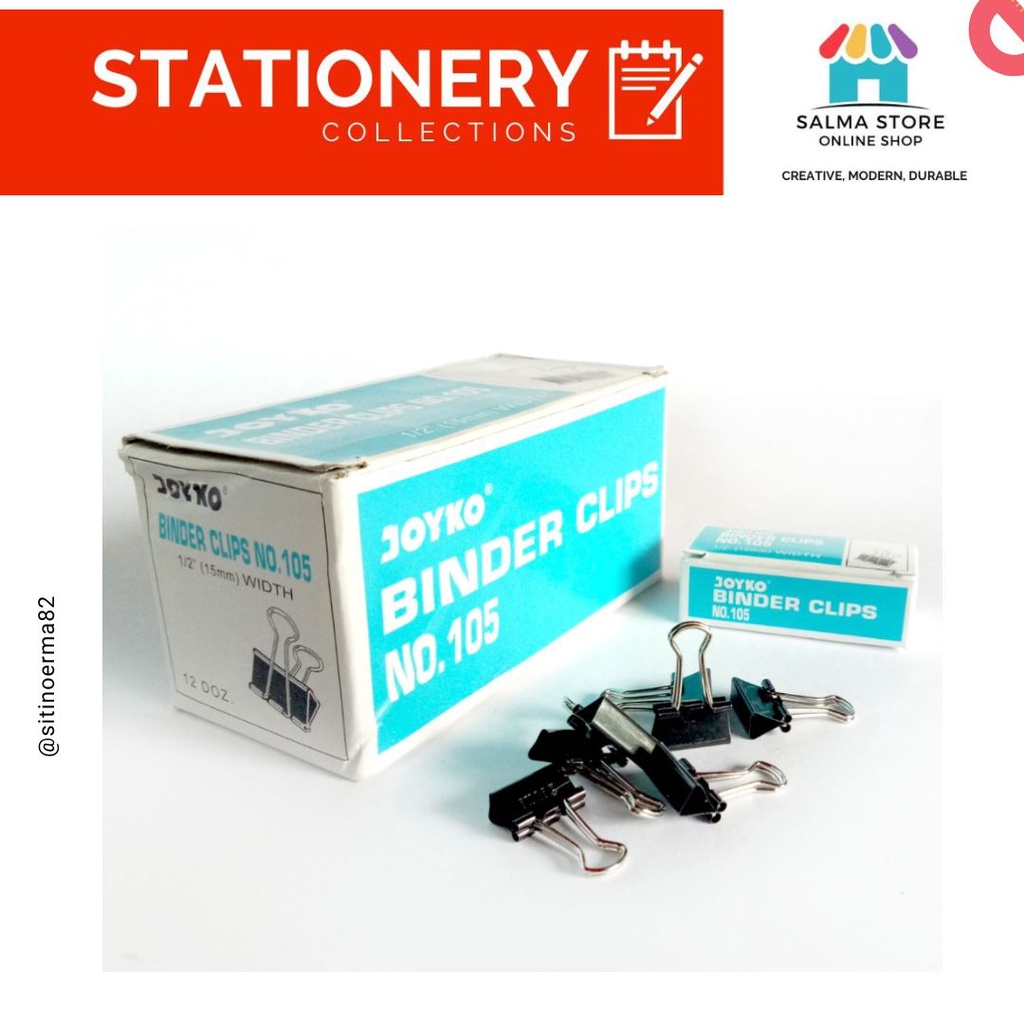 

Binder Clips Joyko No. 105 (15 mm) isi 12 Buah