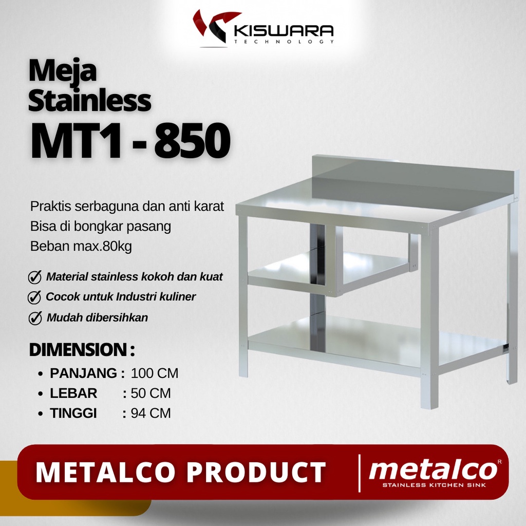 Meja Stainless Steel Metalco MT1 SB 850