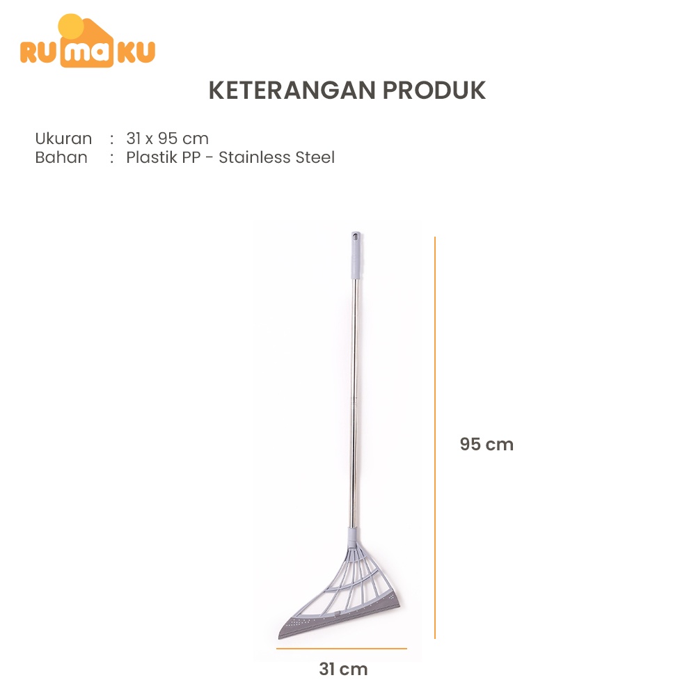 Rumaku Sapu Pel Lantai Karet 2 in 1 Praktis Multifungsi Pembersih Lantai Magic Broom