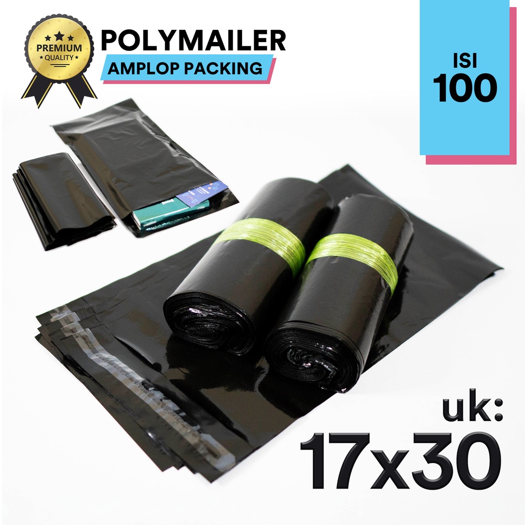 

PLASTIK POLYMAILER HITAM 17X30 100 Pcs AMPLOP PLASTIK PACKING OLSHOP