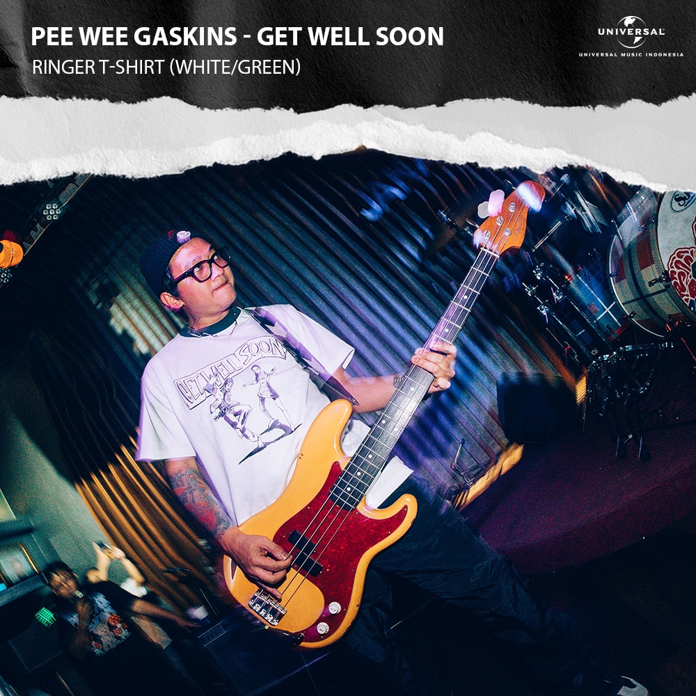 Pee Wee Gaskins - Get Well Soon Ringer T-Shirt (White/Green)