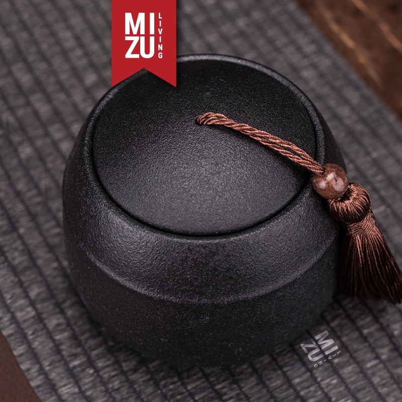 MIZU SUN MOON LAKE Tea Leaves Storage Jar Airtight Toples Penyimpan Daun Teh Keramik Lead-Free