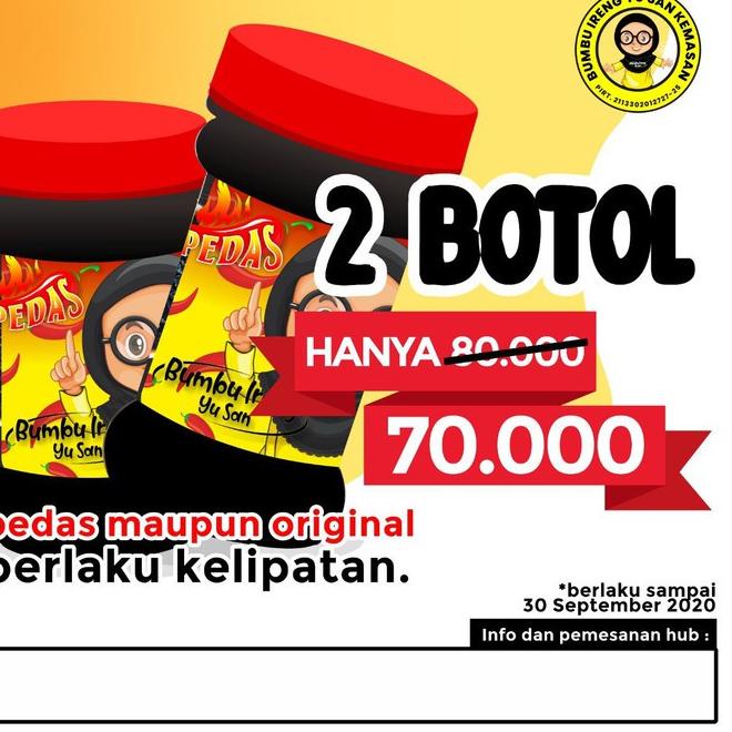 

♙ Bumbu Ireng Yu San Original & Pedas Paket 2 Botol ✶