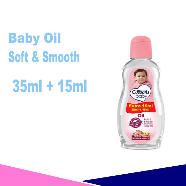 Cussons Baby Oil Soft &amp; Smooth 35ml Extra 15ml - MInyak PIjat Bayi