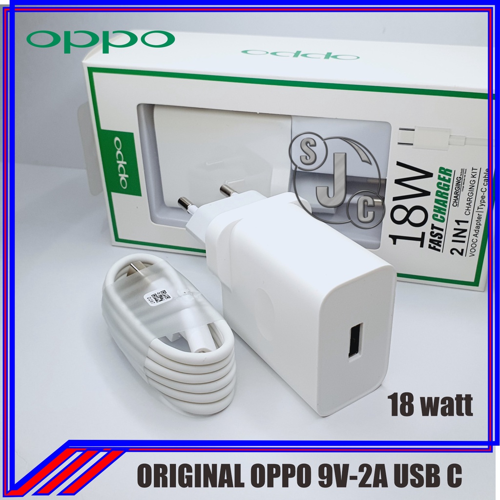 Charger Oppo A52 A92 A92s Original 100% 18 Watt Fast Charging USB C
