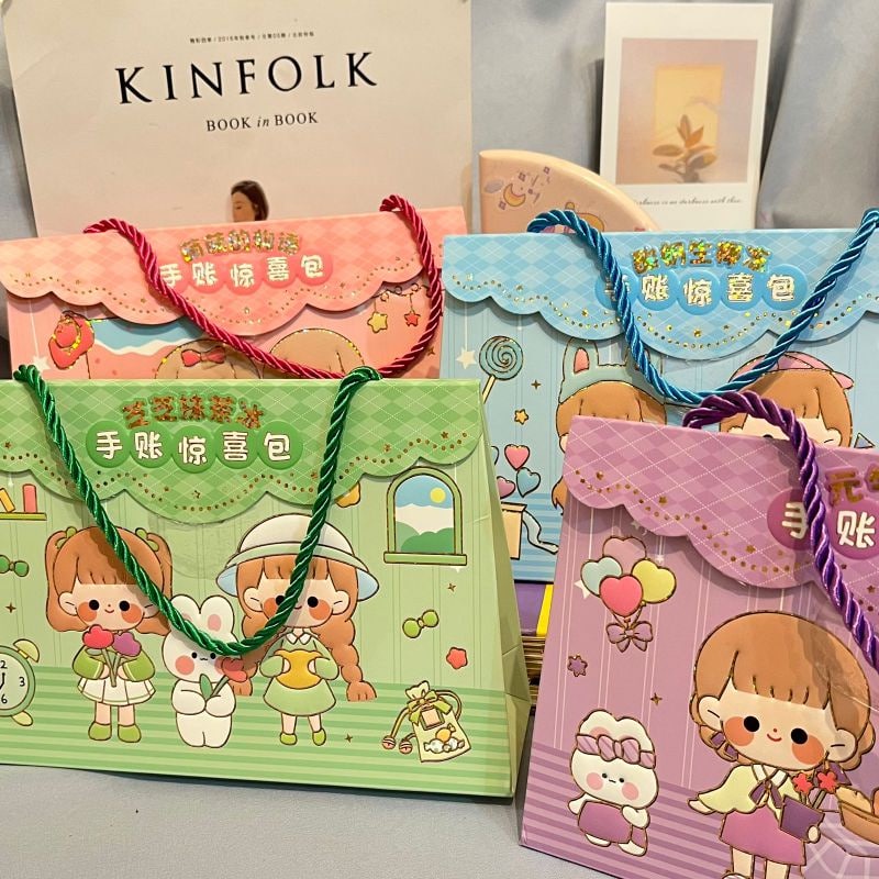 Stiker Momo Paper Bag Model Tas Penjepit/ Stiker Pulpen Solatip Momo/ Washi Tape Stiker Set cute