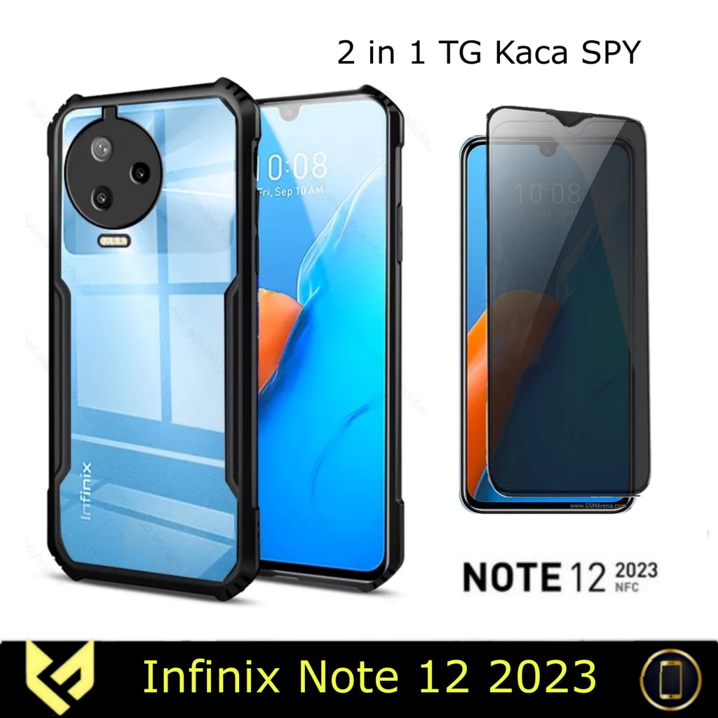 Promo PAKET 2IN1 INFINIX NOTE 12 2023 Soft Hard Case Fusion ShockProof Free Anti Gores Layar High Quality Protector Screen Handphone