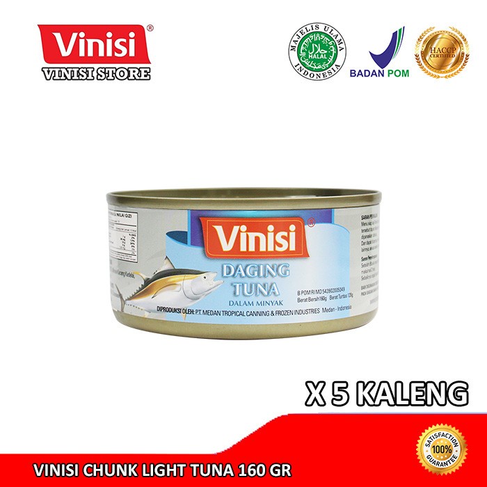 

PAKET 5 KALENG VINISI CHUNK LIGHT TUNA 160 GR