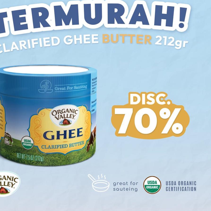 

Terbaru dan terlaris Organic Valley Ghee Clarified Butter 212 gram 