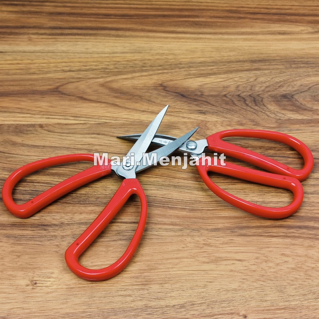 Gunting Bordir Merah Lengkung Bengkok Lengkuk Stainless 154mm