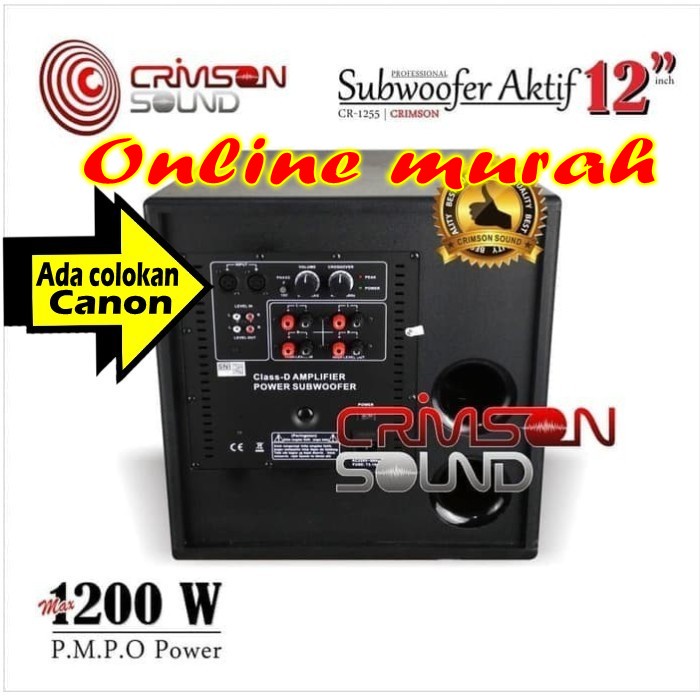 subwoofer aktif crimson cr1255 cr 1255 12 inch original