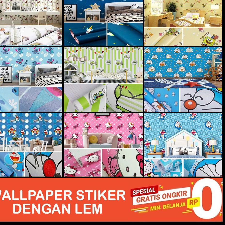 【flashϟsale】 Wallpaper stiker dinding motif karakter kartun animasi / dekorasi dinding
