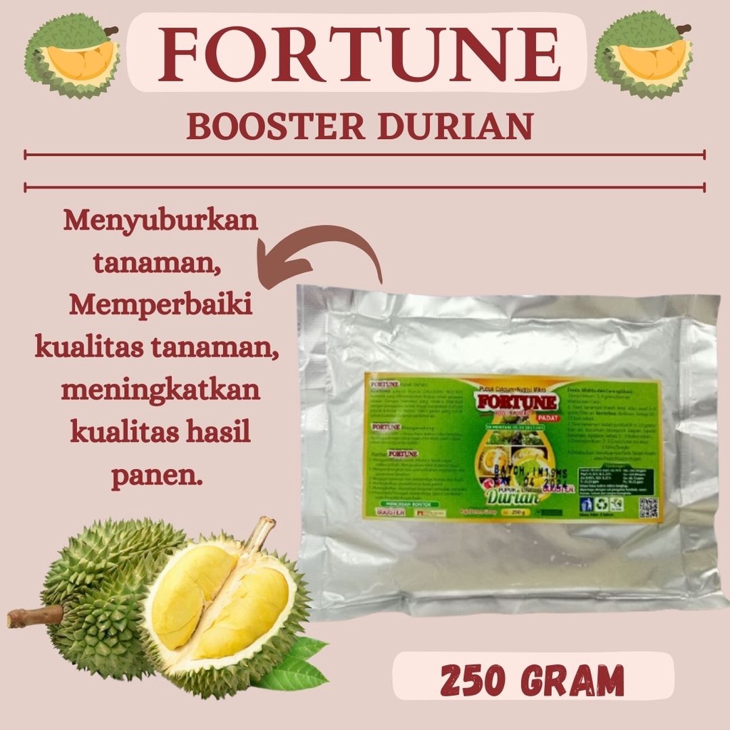 Pupuk Organik FORTUNE DURIAN, Pupuk Durian Agar Cepat Berbuah, Pupuk Durian Agar Cepat Besar