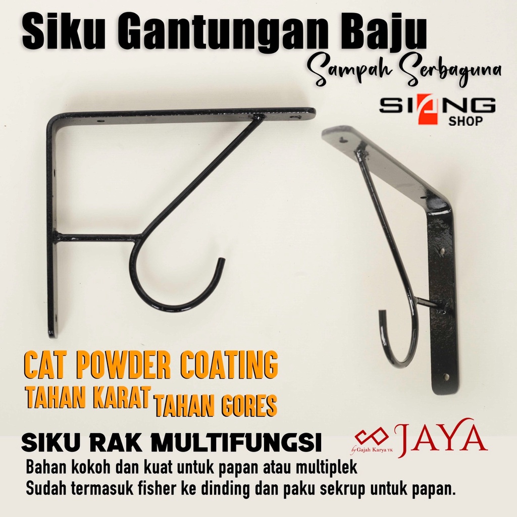 Besi siku penyangga rak ambalan tempel dinding