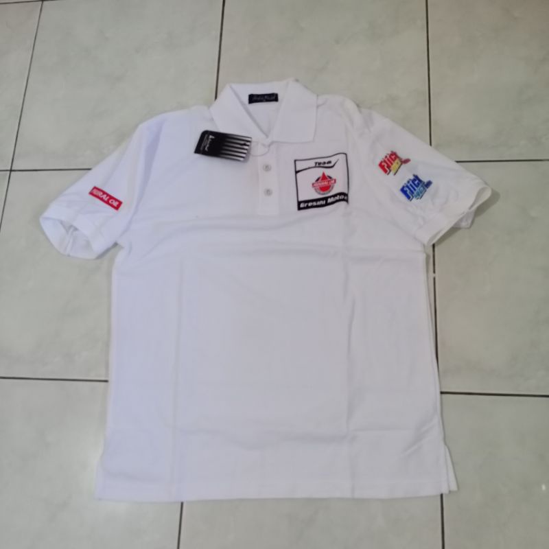 Baju Polo Mekanik Federal Oil Gresini Moto 2 putih Size XL Andre Michel