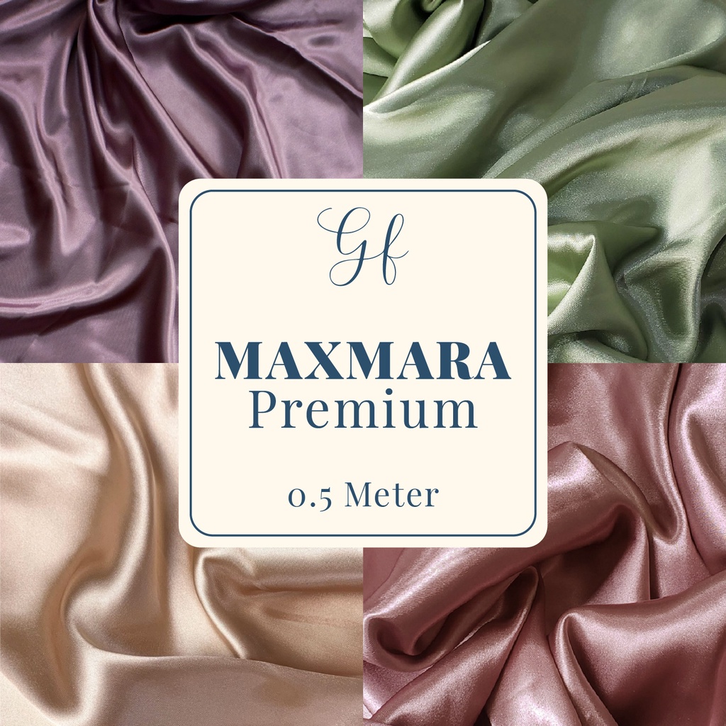 ½ Meter Kain Satin Silk Maxmara premium // Maxmara Lux // Sateen Sutra Kilap PREMIUM