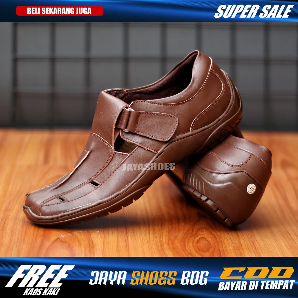 DRXEN Sepatu Formal Pria Kulit Asli Slip On Casual Santai Kerja Kantor Asli Original Distro