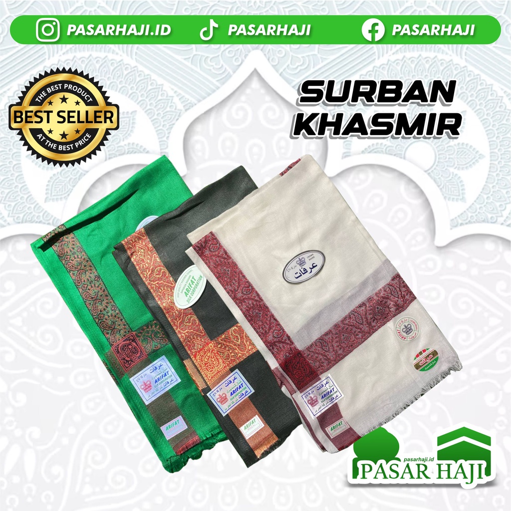 Surban Sorban Hijau Kashmir Bordir Shal Shawl