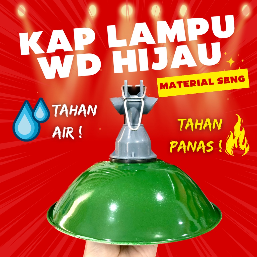 KAP LAMPU JALAN WD HIJAU GANTUNG E27 / LAMPU TIANG / KAP JALAN / FITTING LAMPU JALAN /FITTING OUTDOOR /LAMPU OUTDOOR MATERIAL SENG