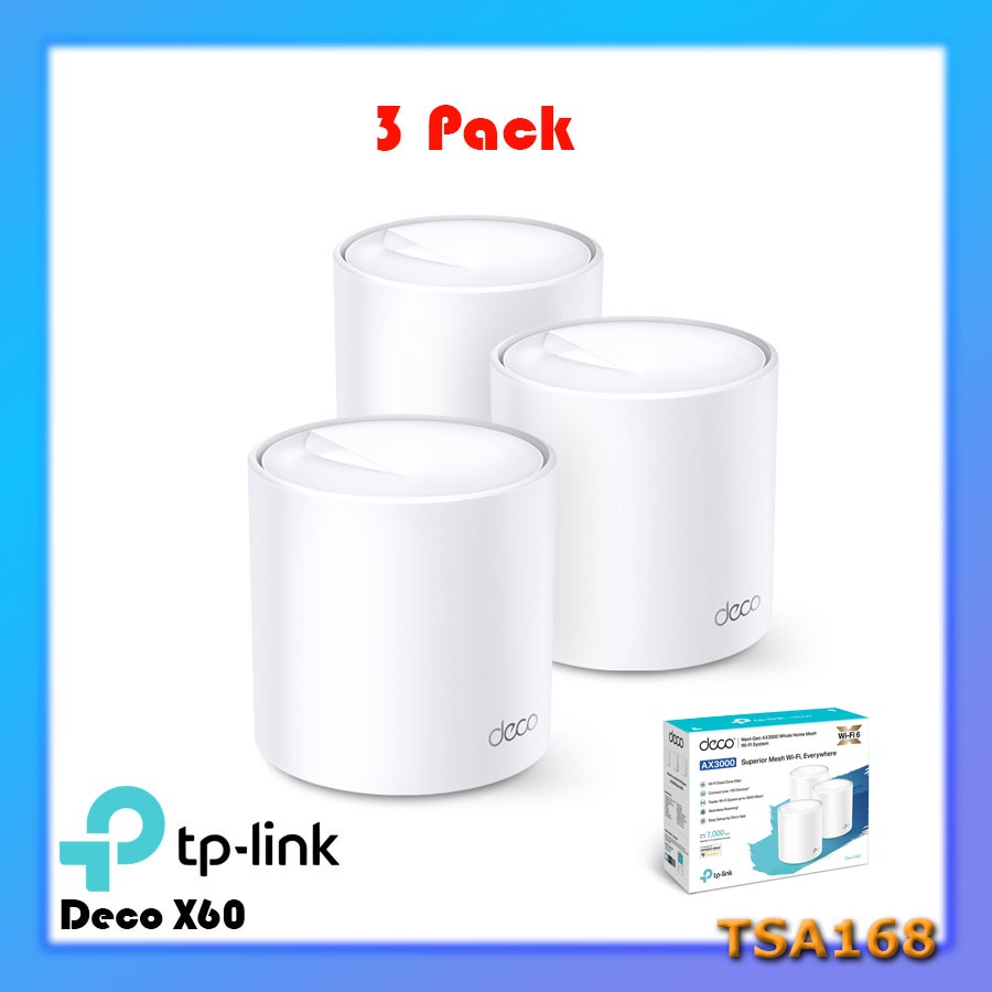 TP-Link Deco X60 AX3000 Whole Home Mesh Wi-Fi 6 System WIFI 3 Pack