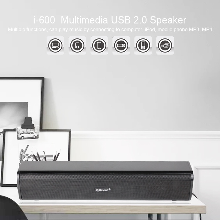 Speaker Gaming I-600 Komputer/Laptop Kisonli Design Long Strip With Volume Control - XOBOX