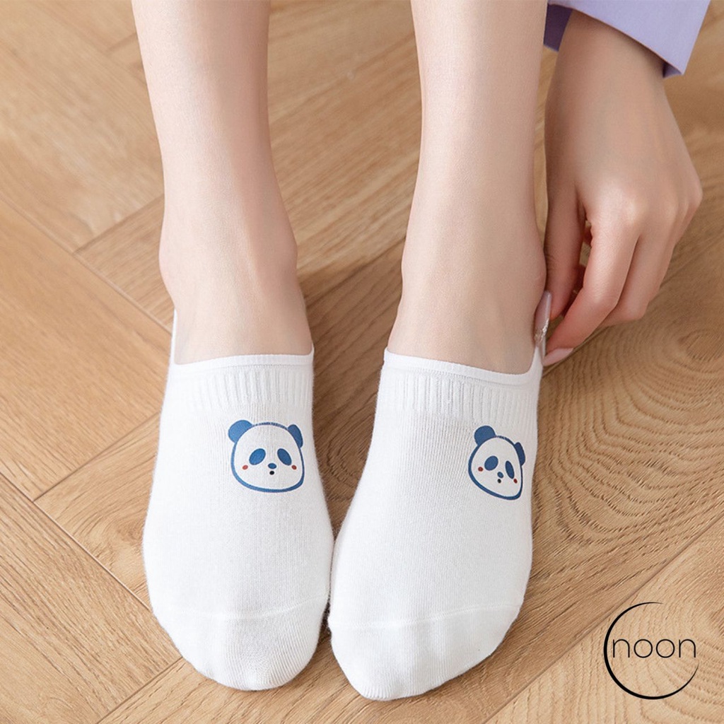 NOON (Homare) Kaos Kaki Putih Pendek Semata Kaki Ankle Socks Wanita Korea Motif Bear Beruang Lucu Imut Kantor Sekolah Olahraga Basket Futsal Kaus Kaki Import Kasual Casual Keren Minimalis