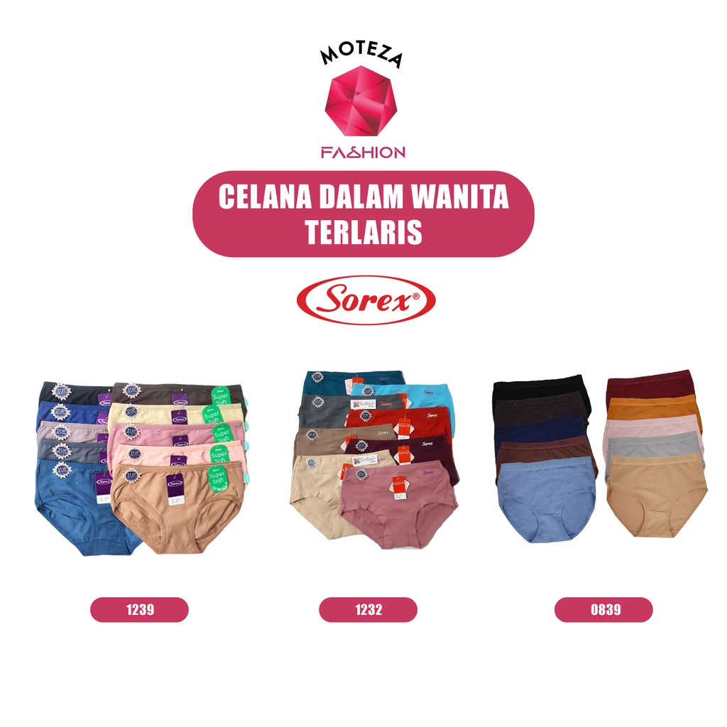 Moteza Sorex Celana Dalam Wanita - Midi Panty 1239 / 1232 / 0839 - M - XXL