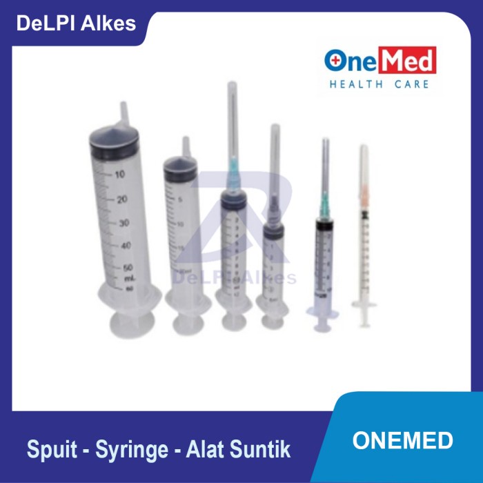 Spuit Syringe Alat Suntikan 1cc, 3cc, 5cc, 10cc, 20cc Ecer ONEMED
