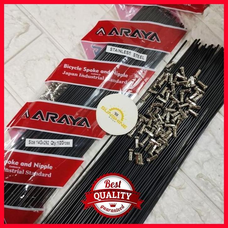 (LILS) SPOKE JARI-JARI 292 ARAYA 292MM STAINLESS BLACK VELG 700C 29 ISI 36 BH