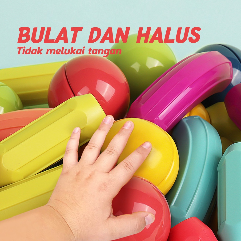 Puzzle Magnetik Tongkat &amp; Bola Mainan Pendidikan Awal Pengembangan Intelektual Montessori Dirakit Magnet Blok Bangunan untuk Anak Laki-laki dan Perempuan