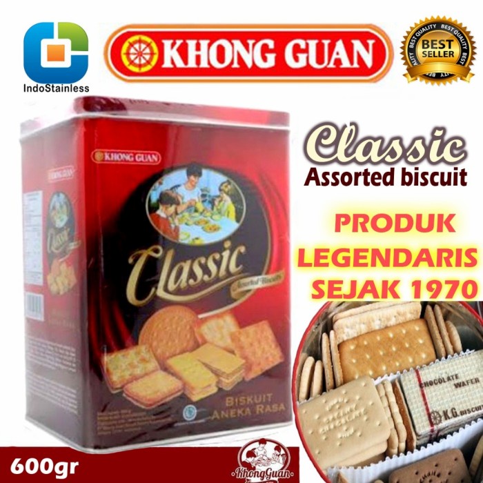 

[PROMO!!] BISKUIT KHONG GUAN CLASSIC ASSORTED BISKUIT KALENG SEGI 600 - 1 Kaleng