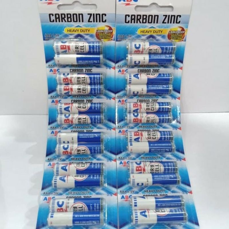 baterai ABC remote AAA biru 1.5 carbon zinc
