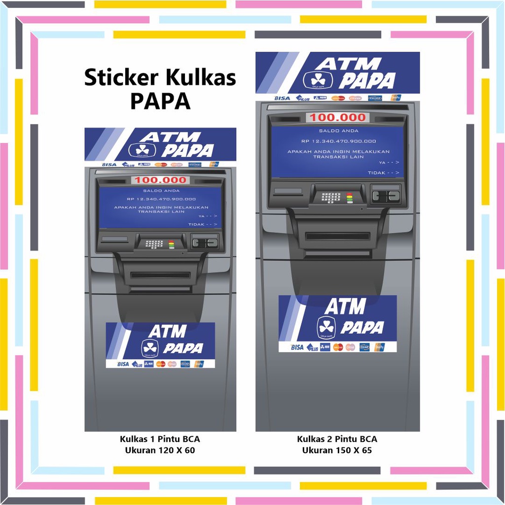 Sticker Kulkas Model mesin ATM viral, Kulkas ATM, Sticker kulkas, Stiker Viral Mesin ATM BCA