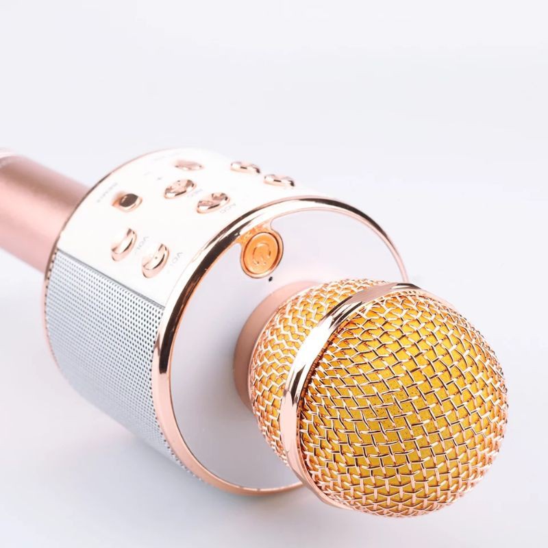 Micropone Mic Microfon Karaoke Bluetooth Wireless WS858 WS 858 Speaker