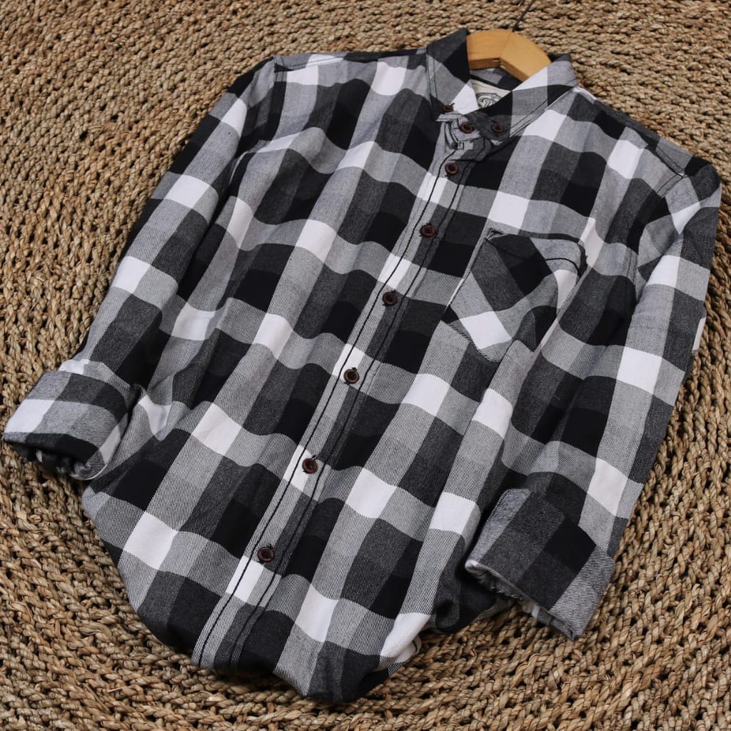 KEMEJA FLANEL LENGAN PANJANG UNISEX PREMIUM l FLANNEL HEM KOTAK KATUN JACK BROWN BRILL EIGHTY EIGHT 